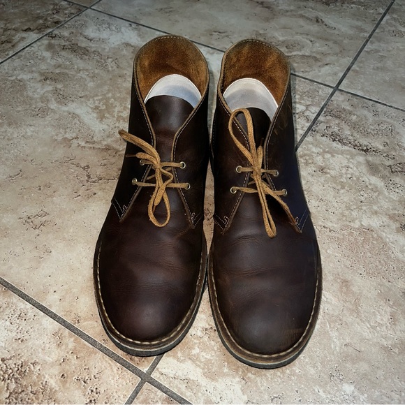 Clarks Men’s Bushacre Lace Up Chukka Desert Boot / Shoe Brown Oiled Leather main image 8
